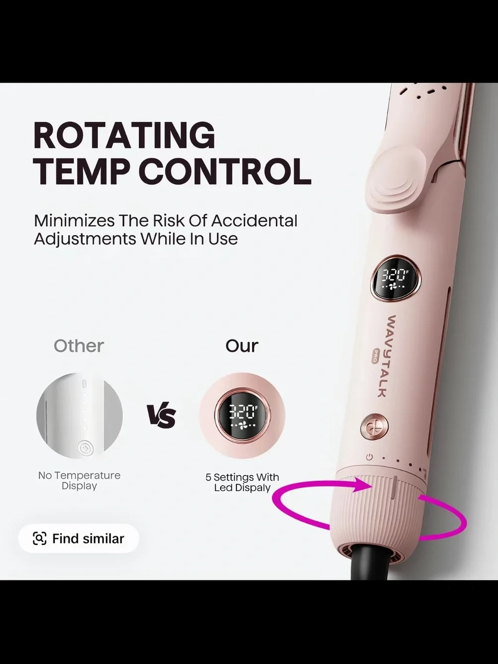 Wavytalk Pink 2-in-1 Hair Curler and Straightener
